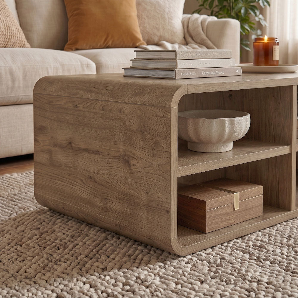 Τραπεζάκι Σαλονιού Rovel Χρώμα Sepet Oak 80,3x50x32,5