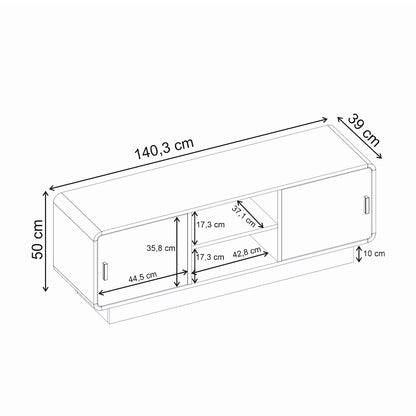 Έπιπλο Τηλεόρασης Rovel Χρώμα Sepet Oak 140,3x39x50