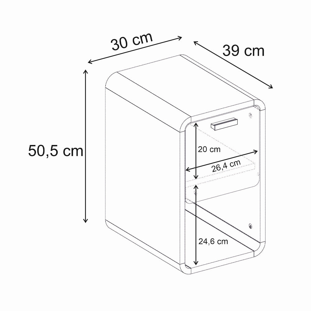 Τραπεζάκι Βοηθητικό - Κομοδίνο Rovel Χρώμα Sepet Oak 30x39x50,5