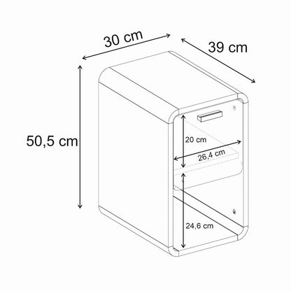 Τραπεζάκι Βοηθητικό - Κομοδίνο Rovel Χρώμα Sepet Oak 30x39x50,5