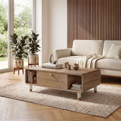 Τραπεζάκι Σαλονιού Doro Χρώμα Sepet Oak 100x60x34,6
