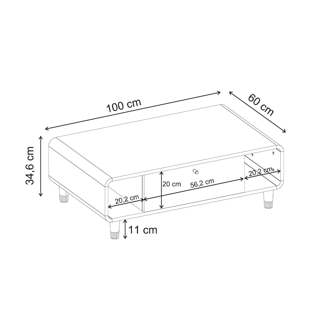 Τραπεζάκι Σαλονιού Doro Χρώμα Sepet Oak 100x60x34,6