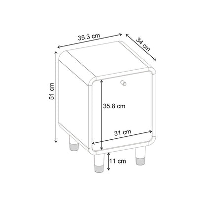 Κομοδίνο Doro Χρώμα Sepet Oak 35,3x34x51