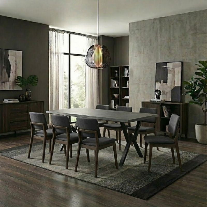 Τραπέζι Walter MDF - Μεταλλικό Χρώμα Σκούρο Γκρι Σκυροδέματος 200x100x75