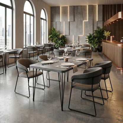 Τραπέζι Roger MDF - Μεταλλικό Χρώμα Σκούρο Γκρι Σκυροδέματος 120x70x75