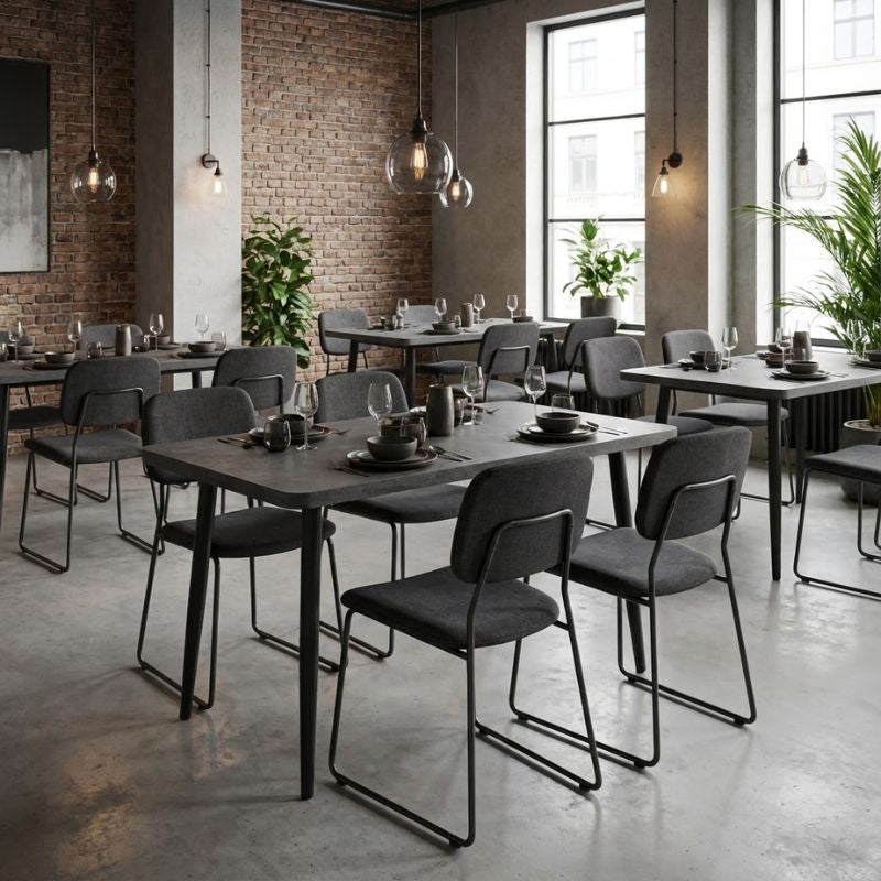 Τραπέζι Levico MDF - Μεταλλικό Χρώμα Σκούρο Γκρι Σκυροδέματος 120x70x75