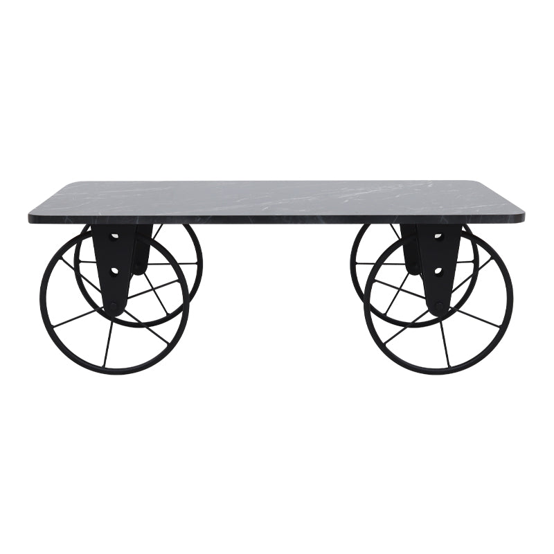 Τραπεζάκι Σαλονιού Jemmy MDF - Μεταλλικό Χρώμα Μαύρο Εφέ Μαρμάρου 90x55x33