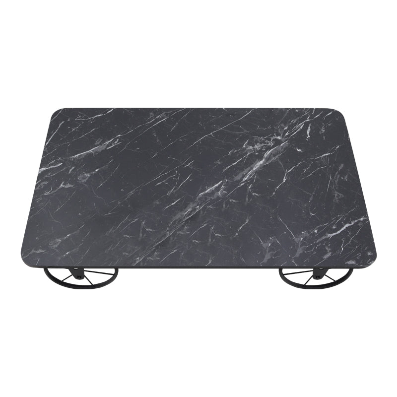Τραπεζάκι Σαλονιού Jemmy MDF - Μεταλλικό Χρώμα Μαύρο Εφέ Μαρμάρου 90x55x33