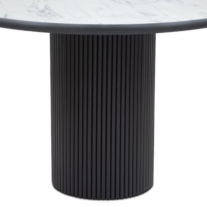 Τραπέζι Borno Χρώμα Μαύρο - Λευκό Εφέ Μαρμάρου Ø115x79