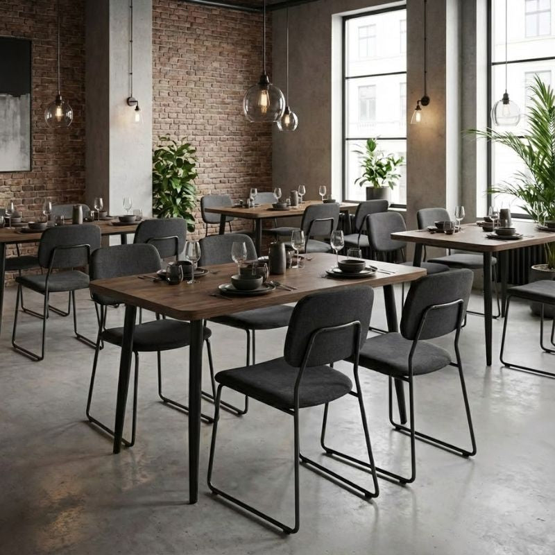 Τραπέζι Levico MDF - Μεταλλικό Χρώμα Καπνιστή Καρυδιά 130x75x75