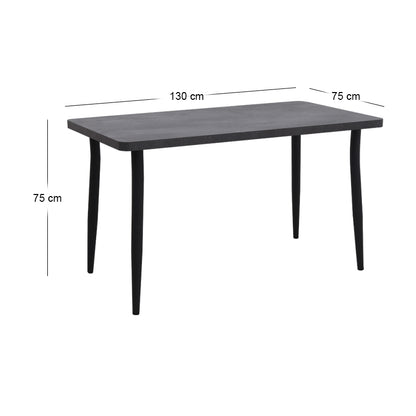 Τραπέζι Levico MDF - Μεταλλικό Χρώμα Σκούρο Γκρι Σκυροδέματος 130x75x75