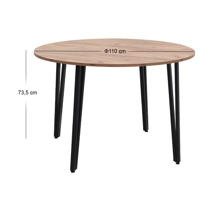 Τραπέζι Zeno Χρώμα Ακακίας Ø110x73,5