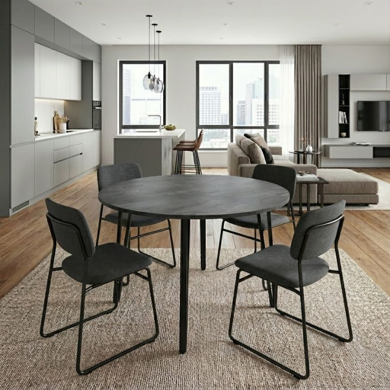 Τραπέζι Zeno Χρώμα Σκούρο Γκρι Σκυροδέματος Ø110x73,5