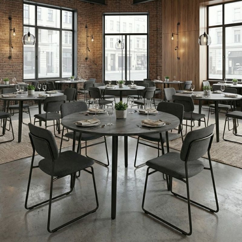 Τραπέζι Zeno Χρώμα Σκούρο Γκρι Σκυροδέματος Ø110x73,5