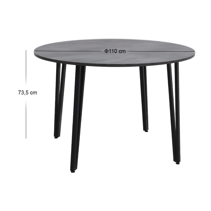 Τραπέζι Zeno Χρώμα Σκούρο Γκρι Σκυροδέματος Ø110x73,5