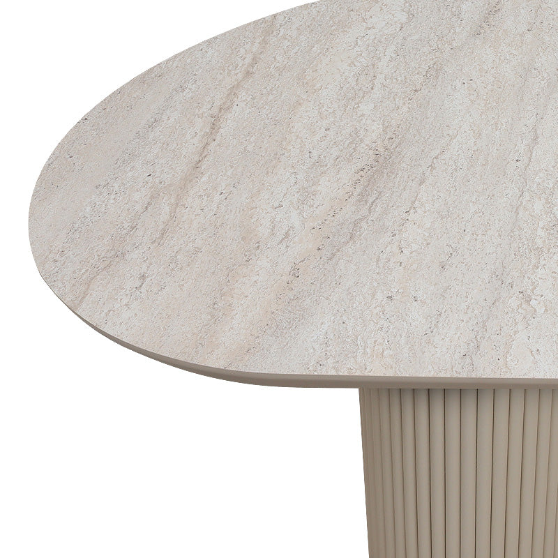 Τραπέζι Hazar MDF Χρώμα Travertine - Sandstone 180x90x77