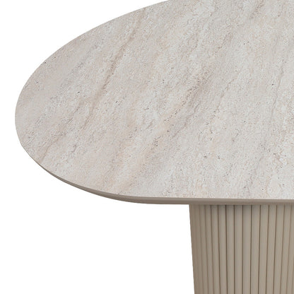 Τραπέζι Hazar MDF Χρώμα Travertine - Sandstone 180x90x77