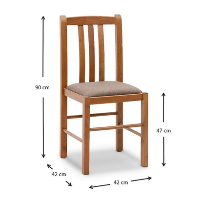 Καρέκλα Τραπεζαρίας Derry από Μασίφ Ξύλο Οξιάς Χρώμα Καρυδί 42x42x90