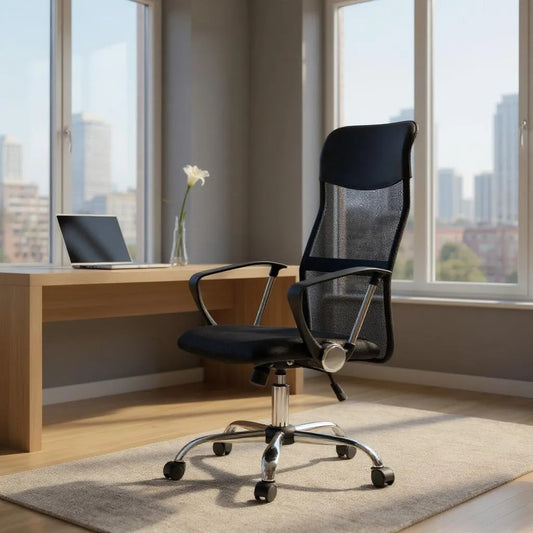 Καρέκλα Γραφείου Marco με Ύφασμα Mesh Χρώμα Μαύρο 62x59x110/120