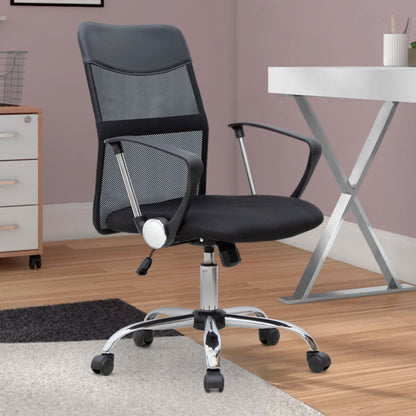 Καρέκλα Γραφείου Franco Με Ύφασμα Mesh Χρώμα Μαύρο 59X57X95/105