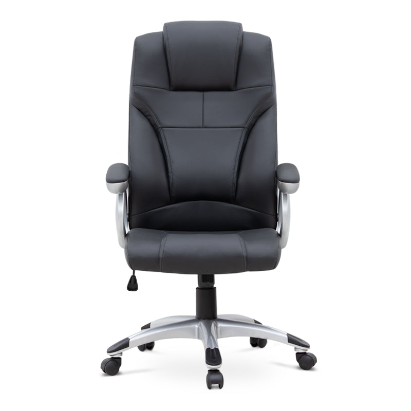 Καρέκλα Γραφείου Διευθυντική Luca Από Τεχνόδερμα Χρώμα Μαύρο 65X60X118/128