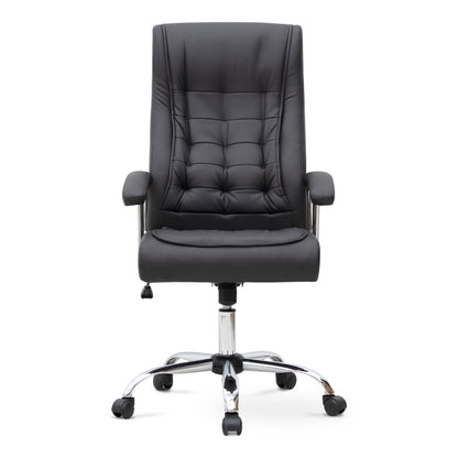 Καρέκλα Γραφείου Διευθυντική Vision Από Τεχνόδερμα Χρώμα Μαύρο 63X70X112/120