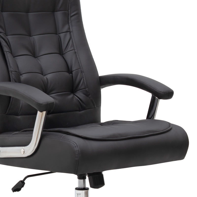 Καρέκλα Γραφείου Διευθυντική Vision Από Τεχνόδερμα Χρώμα Μαύρο 63X70X112/120