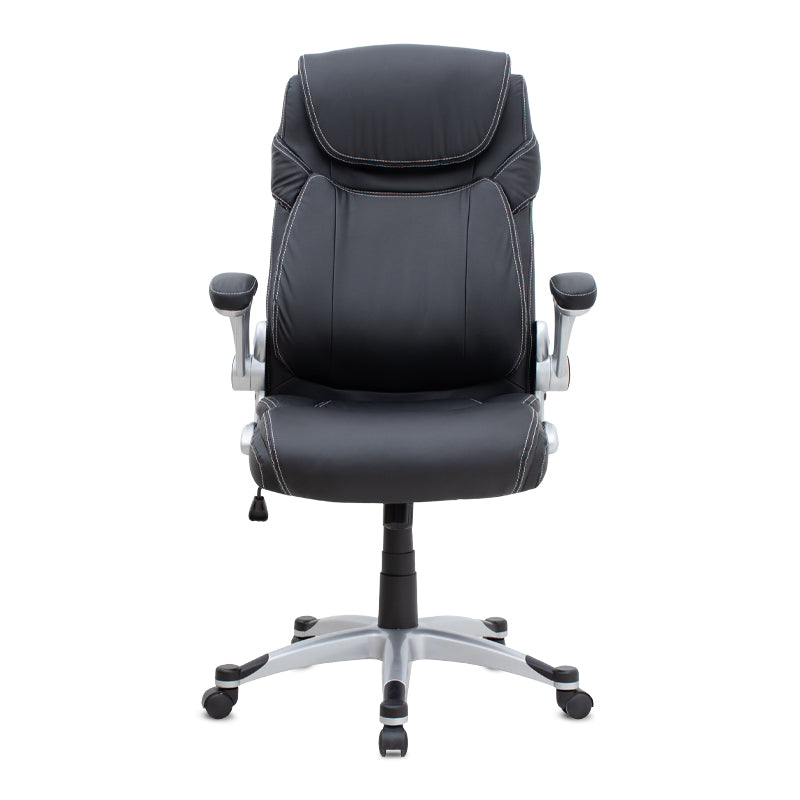 Καρέκλα Γραφείου Διευθυντική Gustavo από Τεχνόδερμα Χρώμα Μαύρο 69x65x116/126