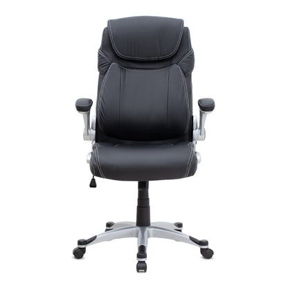 Καρέκλα Γραφείου Διευθυντική Gustavo από Τεχνόδερμα Χρώμα Μαύρο 69x65x116/126