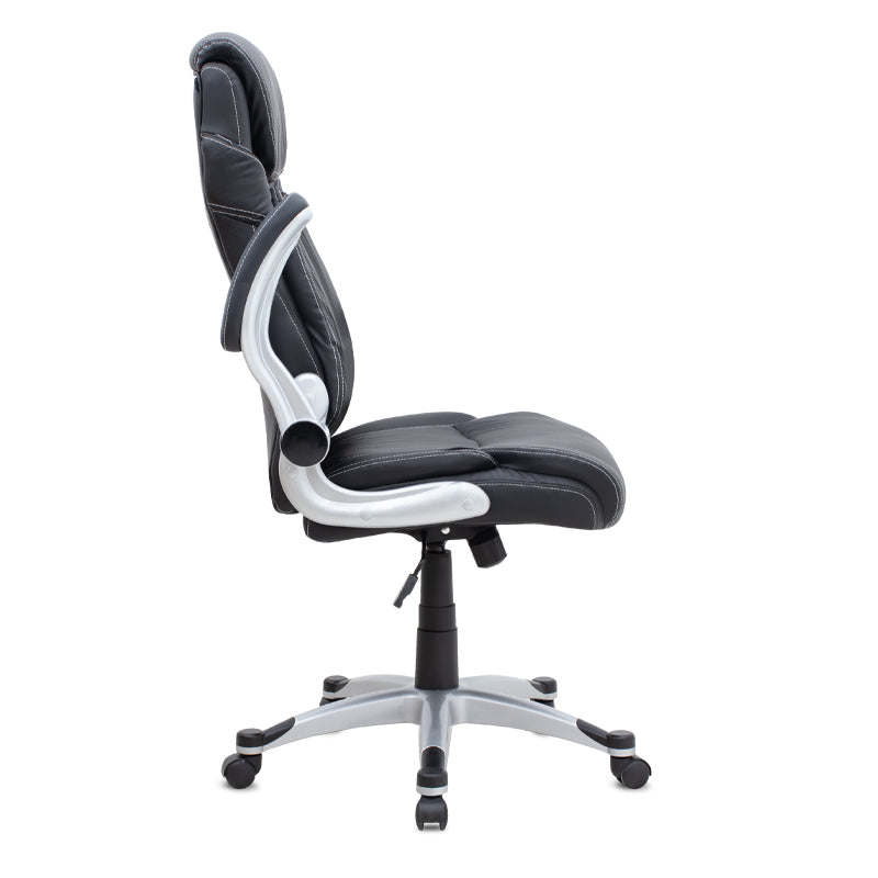 Καρέκλα Γραφείου Διευθυντική Gustavo από Τεχνόδερμα Χρώμα Μαύρο 69x65x116/126