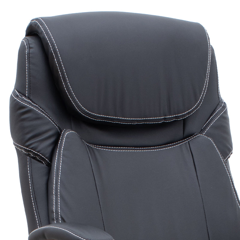 Καρέκλα Γραφείου Διευθυντική Gustavo από Τεχνόδερμα Χρώμα Μαύρο 69x65x116/126