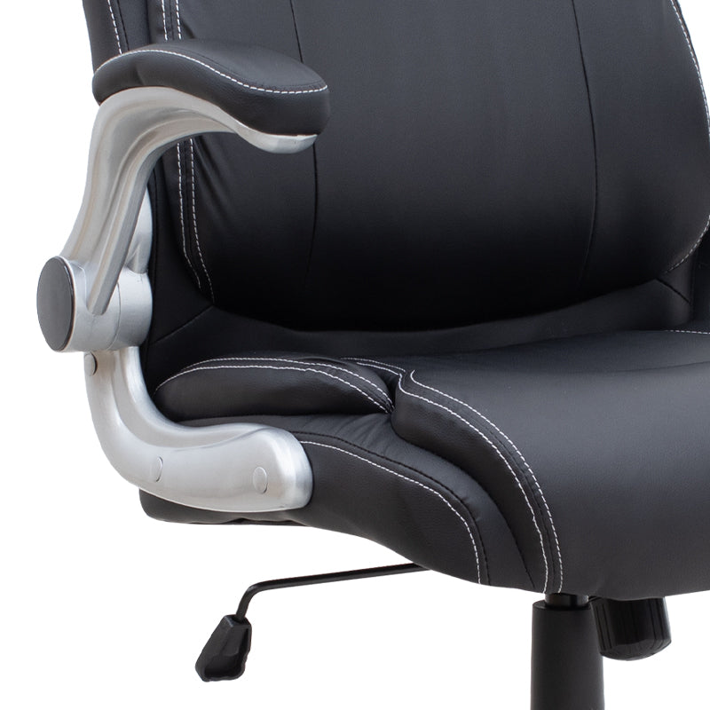 Καρέκλα Γραφείου Διευθυντική Gustavo από Τεχνόδερμα Χρώμα Μαύρο 69x65x116/126