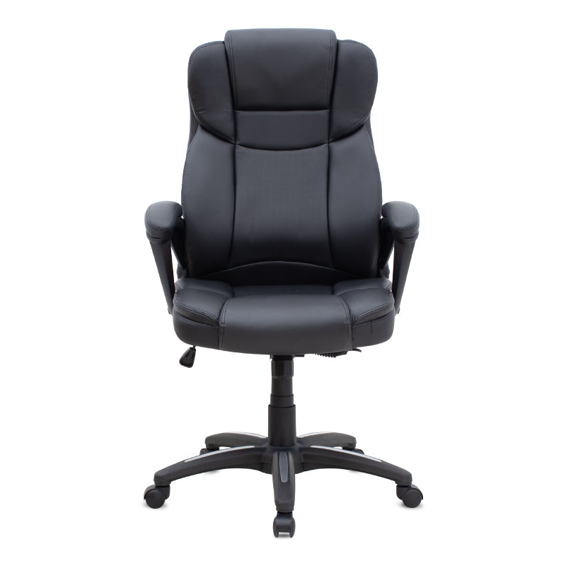 Καρέκλα Γραφείου Διευθυντική Morgan από Τεχνόδερμα Χρώμα Μαύρο 67x65x112/122