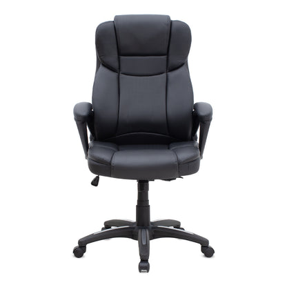 Καρέκλα Γραφείου Διευθυντική Morgan από Τεχνόδερμα Χρώμα Μαύρο 67x65x112/122