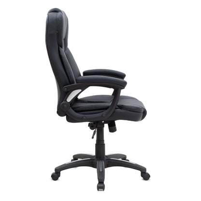 Καρέκλα Γραφείου Διευθυντική Morgan από Τεχνόδερμα Χρώμα Μαύρο 67x65x112/122