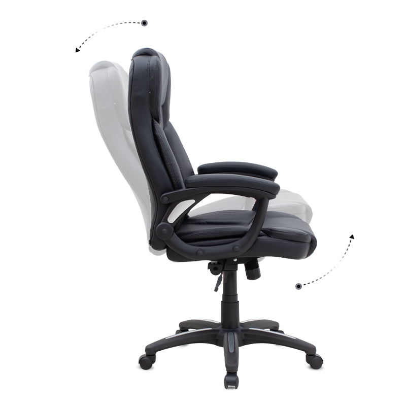 Καρέκλα Γραφείου Διευθυντική Morgan από Τεχνόδερμα Χρώμα Μαύρο 67x65x112/122