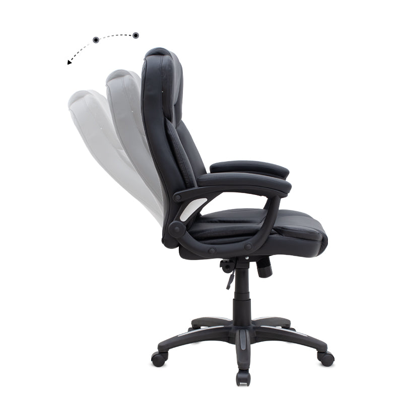 Καρέκλα Γραφείου Διευθυντική Morgan από Τεχνόδερμα Χρώμα Μαύρο 67x65x112/122