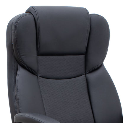 Καρέκλα Γραφείου Διευθυντική Morgan από Τεχνόδερμα Χρώμα Μαύρο 67x65x112/122