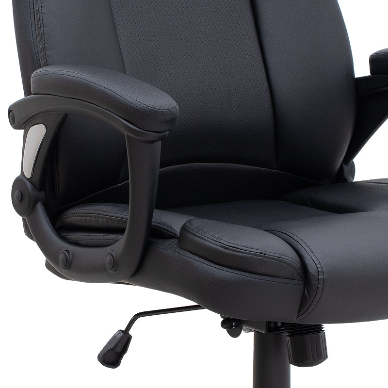 Καρέκλα Γραφείου Διευθυντική Morgan από Τεχνόδερμα Χρώμα Μαύρο 67x65x112/122