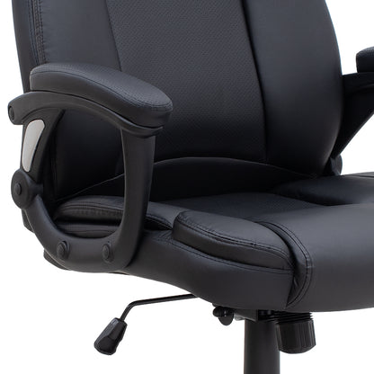 Καρέκλα Γραφείου Διευθυντική Morgan από Τεχνόδερμα Χρώμα Μαύρο 67x65x112/122