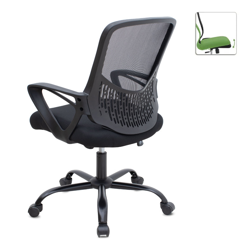 Καρέκλα Γραφείου Freda με Ύφασμα Mesh Χρώμα Μαύρο 65x65x90/100