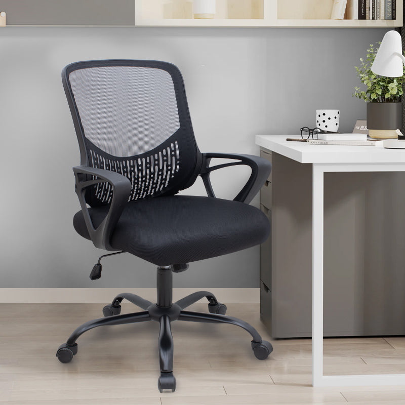 Καρέκλα Γραφείου Freda με Ύφασμα Mesh Χρώμα Μαύρο 65x65x90/100