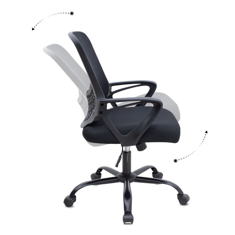 Καρέκλα Γραφείου Freda με Ύφασμα Mesh Χρώμα Μαύρο 65x65x90/100