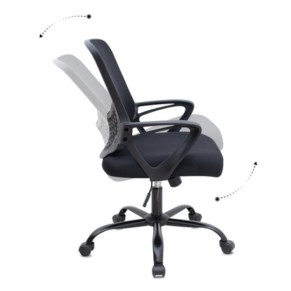 Καρέκλα Γραφείου Freda με Ύφασμα Mesh Χρώμα Μαύρο 65x65x90/100