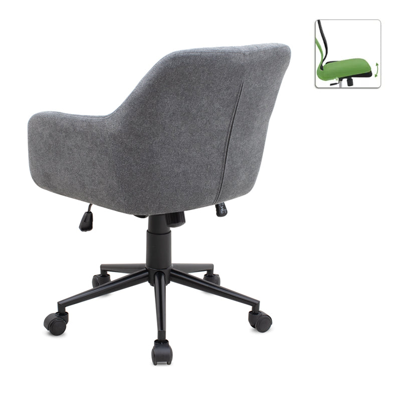 Καρέκλα Γραφείου Alice Υφασμάτινη Χρώμα Γκρι 61x61x80/90