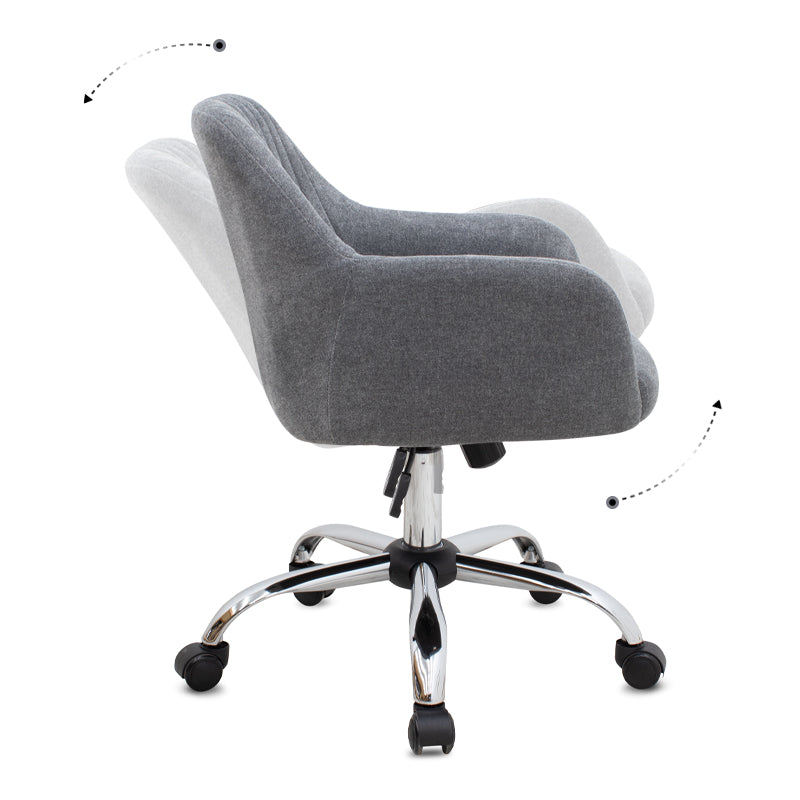 Καρέκλα Γραφείου Lana Υφασμάτινη Χρώμα Γκρι 61x61x80/90