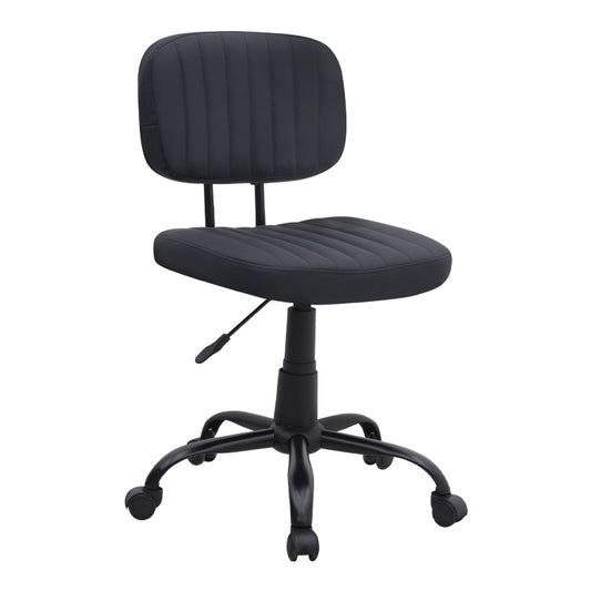 Καρέκλα Γραφείου Romano από Τεχνόδερμα Χρώμα Μαύρο 46x53x79/86