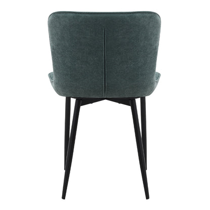 Καρέκλα Τραπεζαρίας Chiara Πράσινο Ύφασμα - Μεταλλικό Μαύρο Πόδι 48x58x81