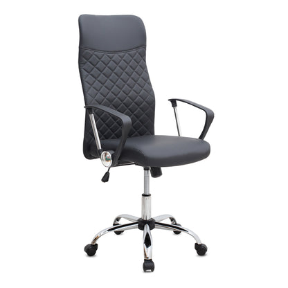 Καρέκλα Γραφείου Novaro από Τεχνόδερμα Χρώμα Μαύρο 61x68x111/121