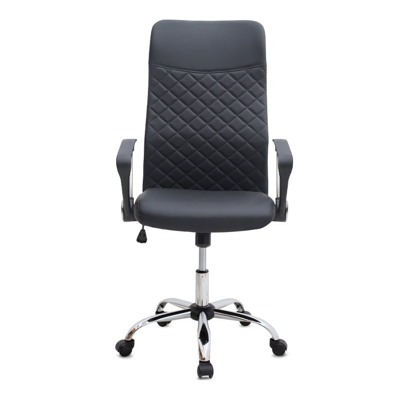 Καρέκλα Γραφείου Novaro από Τεχνόδερμα Χρώμα Μαύρο 61x68x111/121